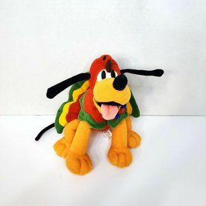 Disney Store Thanksgiving Turkey Pluto Beanie 8" Bean Bag Plush